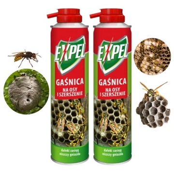Gaśnica Na Osy i Szerszenie LIKWIDUJE GNIAZDA SKUTECZNY Expel 300 ml PAKIET