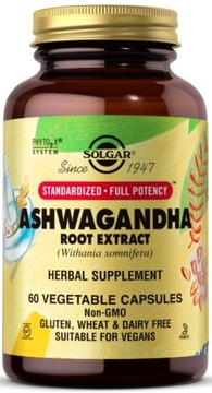 SOLGAR ASHWAGANDHA ŻEŃ-SZEŃ INDYJSKI 400mg 60k