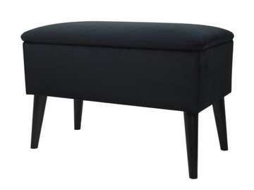 ПУФ-СКАМЬЯ С КОНТЕЙНЕРОМ И ХРАНЕНИЕМ, ЧЕРНЫЙ БАГАЖНИК