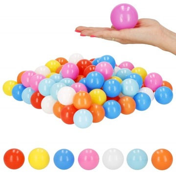 PIŁECZKI PIŁKI KULKI 6CM KOLOROWE MIX DO KOJCA BASENU 100szt CERTYFIKAT CE