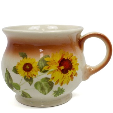 Kubek ceramiczny 0,35 l zdobiony motywem słoneczników