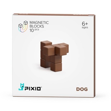 KLOCKI MAGNETYCZNE PIXIO ONE BRĄZOWE PIES 10 SZT.