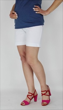 bawełniane SZORTY SPODENKI CIĄŻOWE SUPER L białe