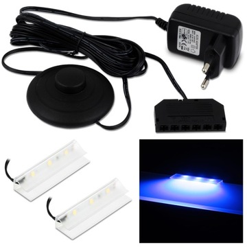 KPL 2PKT KLIPS LED DO PÓŁKI SZKLANEJ +ZASILACZ WYŁ