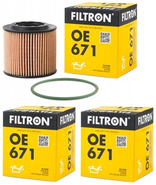 3× FILTRON OE 671 FILTR OLEJE