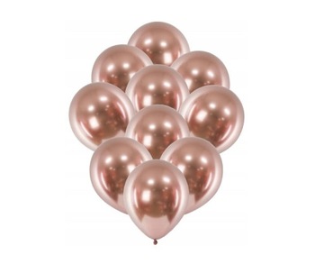 BALONY GLOSSY Shiny CHROM RÓŻOWE ZŁOTO 12cm 50szt