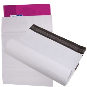 FOLIOPAKI KURIERSKIE KOPERTY FOLIOWE 250x350mm 50pc MOCNE Z KLEJEM BIAŁE