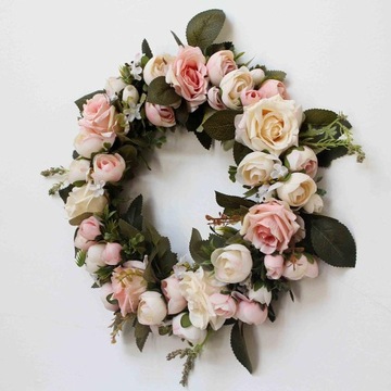 Винтажная весенняя гирлянда, висящая роза, цветочный венок, свадебное украшение, розовый A