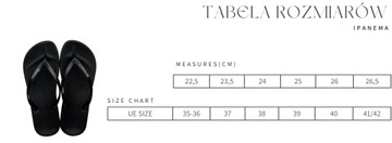Klapki japonki obuwie damskie plażowe basenowe letnie płaskie Ipanema R.39