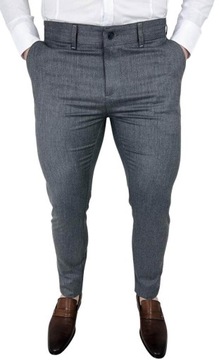 Szare eleganckie spodnie meskie slim fit 1841 36