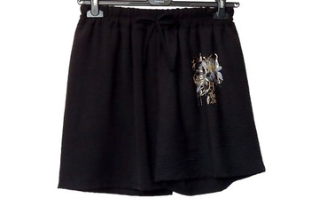 КОМПЛЕКТ * ЦВЕТЫ * OVERSIZE * БЛУЗКА + СВОБОДНЫЕ ШОРТЫ ОДИН РАЗМЕР черный