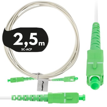 KABEL PRZEWÓD ŚWIATŁOWODOWY ŚWIATŁOWÓD PATCHCORD SC/APC-SC/APC SIMPLEX 2,5M