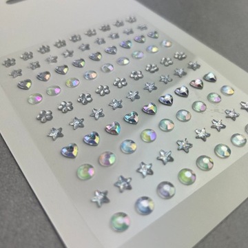 Самоклеящиеся наклейки со стразами для лица, ногтей, волос, радужные