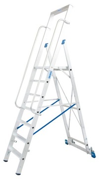 Krause Мобильная складская лестница + перила, 7 ступеней