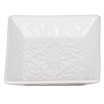 MYDELNICZKA CERAMICZNA BIAŁA ORNAMENT WZÓR WENKO