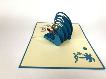 Всплывающая открытка Surfer 3D Surfer GrandGift на день рождения