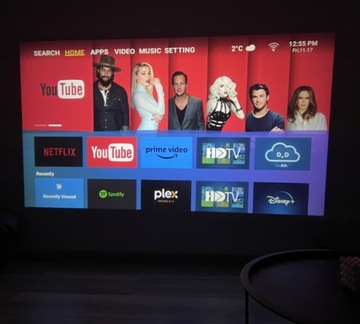 ПРОЕКТОР ANDROID TV WIFI FULL HD ПОРТАТИВНЫЙ УМНЫЙ ВРАЩАЮЩИЙСЯ ДИНАМИК