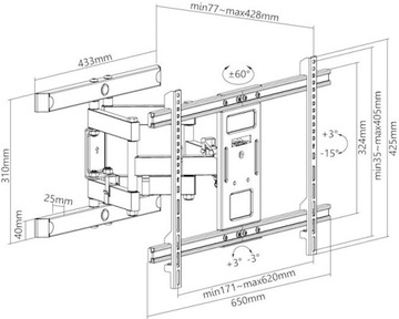 Крепление для телевизора Goobay PRO FULLMOTION L 37