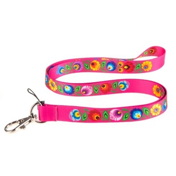 SMYCZ DO KLUCZY FOLK - ŁOWICKA RÓŻOWA 1,5 CM