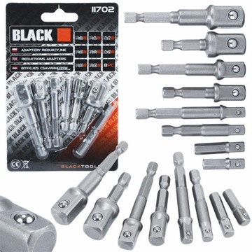 PRZEJŚCIÓWKI REDUKCJE NA NASADKI DO WKRĘTARKI HEX GRZECHOTKI 1/4 3/8 1/2