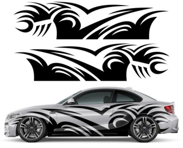 2x Nálepka Grafika na auto Motiv Tribal Abstrakce Tvary 90x745