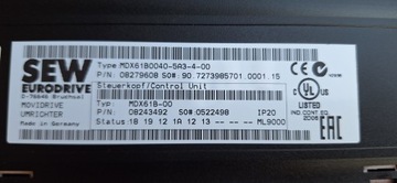 SEW MDX61B0040-5A3-4-00 Moviddrive Umrichter, преобразователь, инвертор
