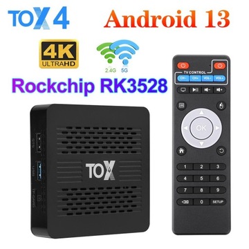 TOX4 Android 13 Smart TVBox RK3528 двойная Wi-Fi приставка
