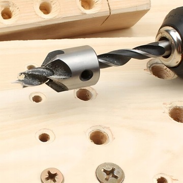 Zestaw Wierteł z Pogłębiaczem do Drewna Do Wiertarki Wkrętarki 4szt.