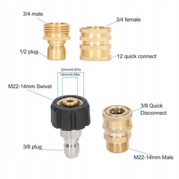 8 шт. Набор переходников для мойки высокого давления.