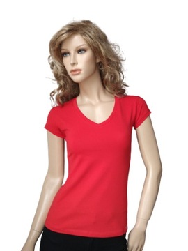 KOLORY Bluzka T-shirt w serek bawełna PREMIUM polska marka LaTynka TOP 6221