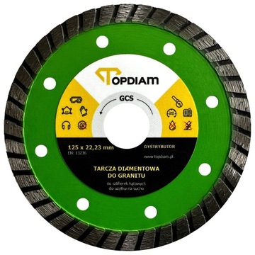 TARCZA DIAMENTOWA DO CIĘCIA GRANITU - TOPDIAM GCS 125 x 22,23 MM