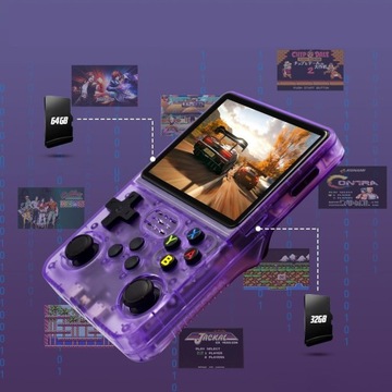 Портативная мини -игровая консоль R36S 32+128GB 21000 Classic Games Purple