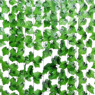 12X SZTUCZNY BLUSZCZ NA ŚCIANĘ BALKON ROŚLINA LIŚCIE WISZĄCA DEKORACJE 27M