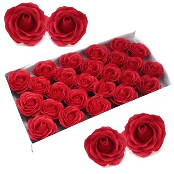 DUŻE MYDLANE RÓŻE KWIATY WYROBOWE FLOWERBOX 25SZT