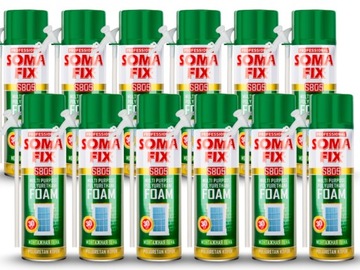 12x Pianka Piana montażowa wężykowa niskoprężna SOMAFIX 500ml
