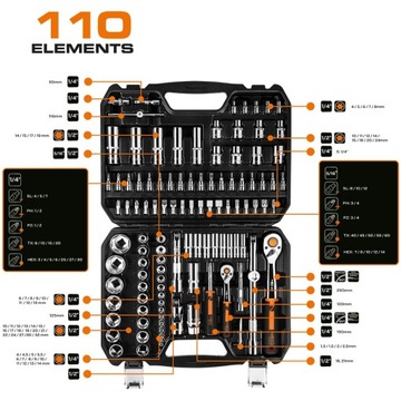 NEO 10-066 НАБОР ТОРЦЕВЫХ КЛЮЧЕЙ TORX ГОЛОВКИ 1/4