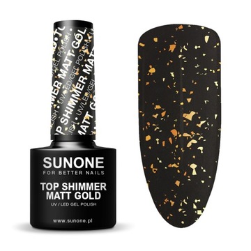 Sunone Lakiery hybrydowe 5ml Top shimmer matt gold