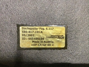 Bugatti VEYRON задний спойлер на крыше 5B0817101A