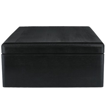 Черный деревянный ящик с крышкой, 40х30х14 см.