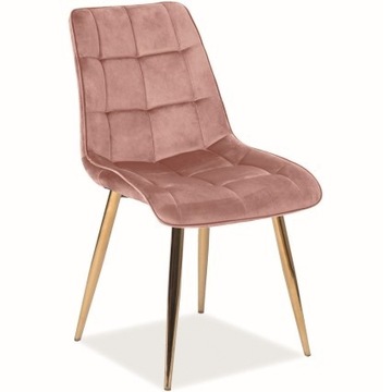 Krzesło Chic Velvet Złoty / Róż Antyczny Salonowe