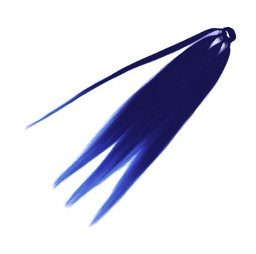 DOCZEPIANY WARKOCZ KUCYK NA GUMCE 80CM #1B\NIEBIESKI