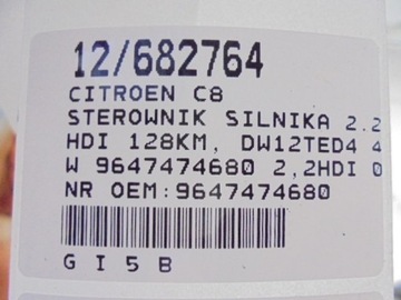 FIAT ULISEE II 2.2 JEDNOTKA MOTORU 9647474680