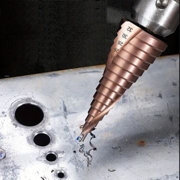 КОБАЛЬТОВЫЕ СТУПЕНЧАТЫЕ КОНИЧЕСКИЕ СВЕРЛА ДЛЯ МЕТАЛЛА СТАЛИ HSS CO/M35 НАБОР