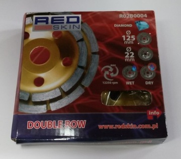 TARCZA DIAMENTOWA 125mm. DOUBLE ROW REDSKIN