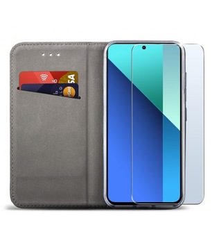 Чехол для Xiaomi Redmi Note 13 | 13 КОШЕЛЕК SMART MAGNET 4G + СТЕКЛО 9H