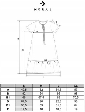 SUKIENKA DAMSKA Z KRÓTKIM RĘKAWEM LETNIA BEZ WZORU WISKOZOWA MORAJ R.XL