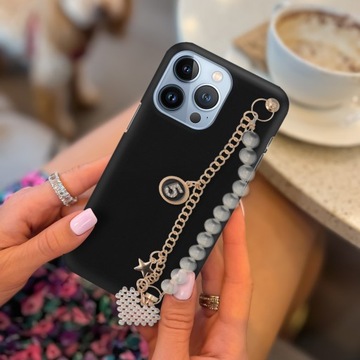 Матовый черный чехол-цепочка BLINK для OPPO A74 5G