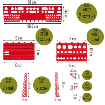 ИНСТРУМЕНТАЛЬНАЯ ДОСКА ДЛЯ МАСТЕРСКОЙ 115x78см 38 лотков