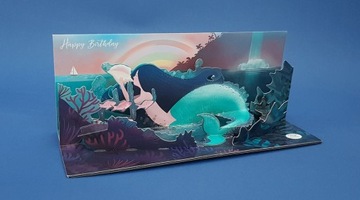 3D открытка РУСАЛКА на день рождения со светодиодной подсветкой