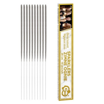 Холодные бенгальские огни фейерверк - 25 см, 10 шт.